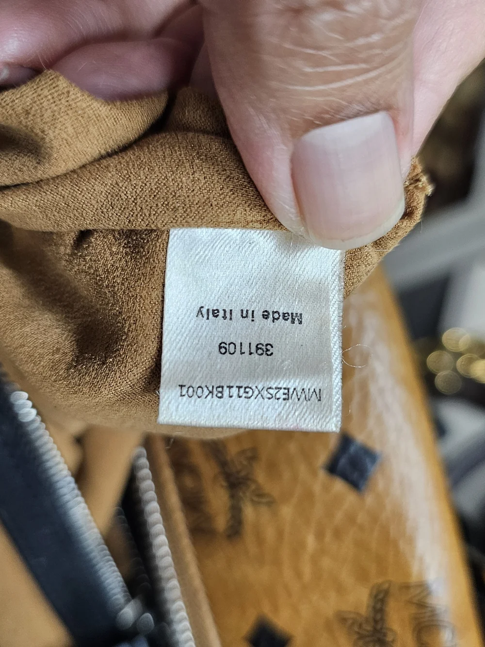 MCM Black Leather Duffel with Cognac Visetos Trim
